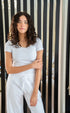 Women summer pajama set White T-shirt + Pants